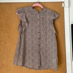 Pleione small brown white and pink blouse